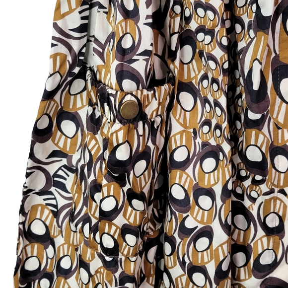 Anthropology Parameter Modern Graphic A Line Mid Length Skirt Snap Pockets NWT - Picture 2 of 14